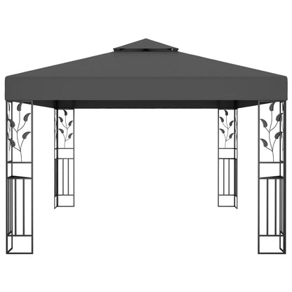 Cenador Con Doble Techo Gris 3X4 M