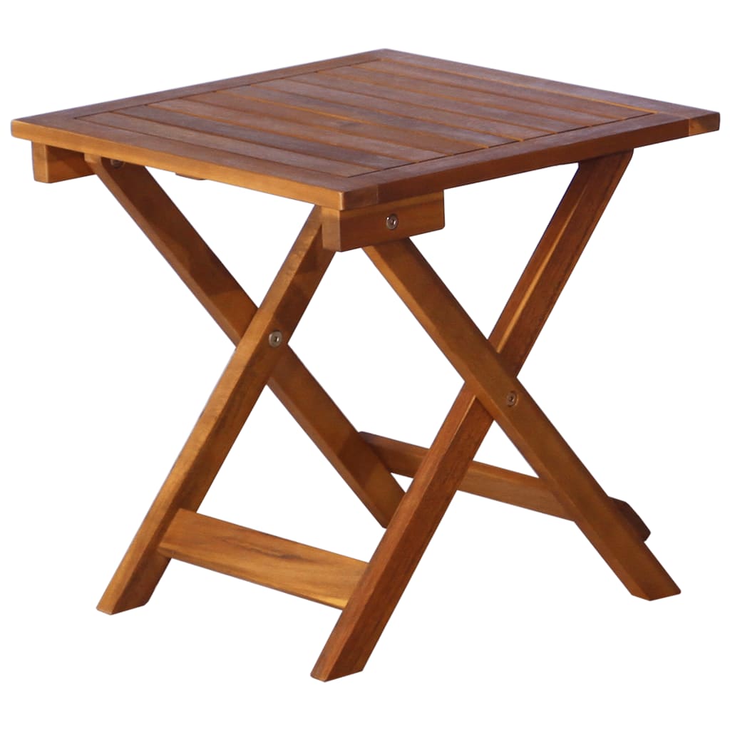 Tumbona Con Mesa Madera Maciza De Acacia Marrón