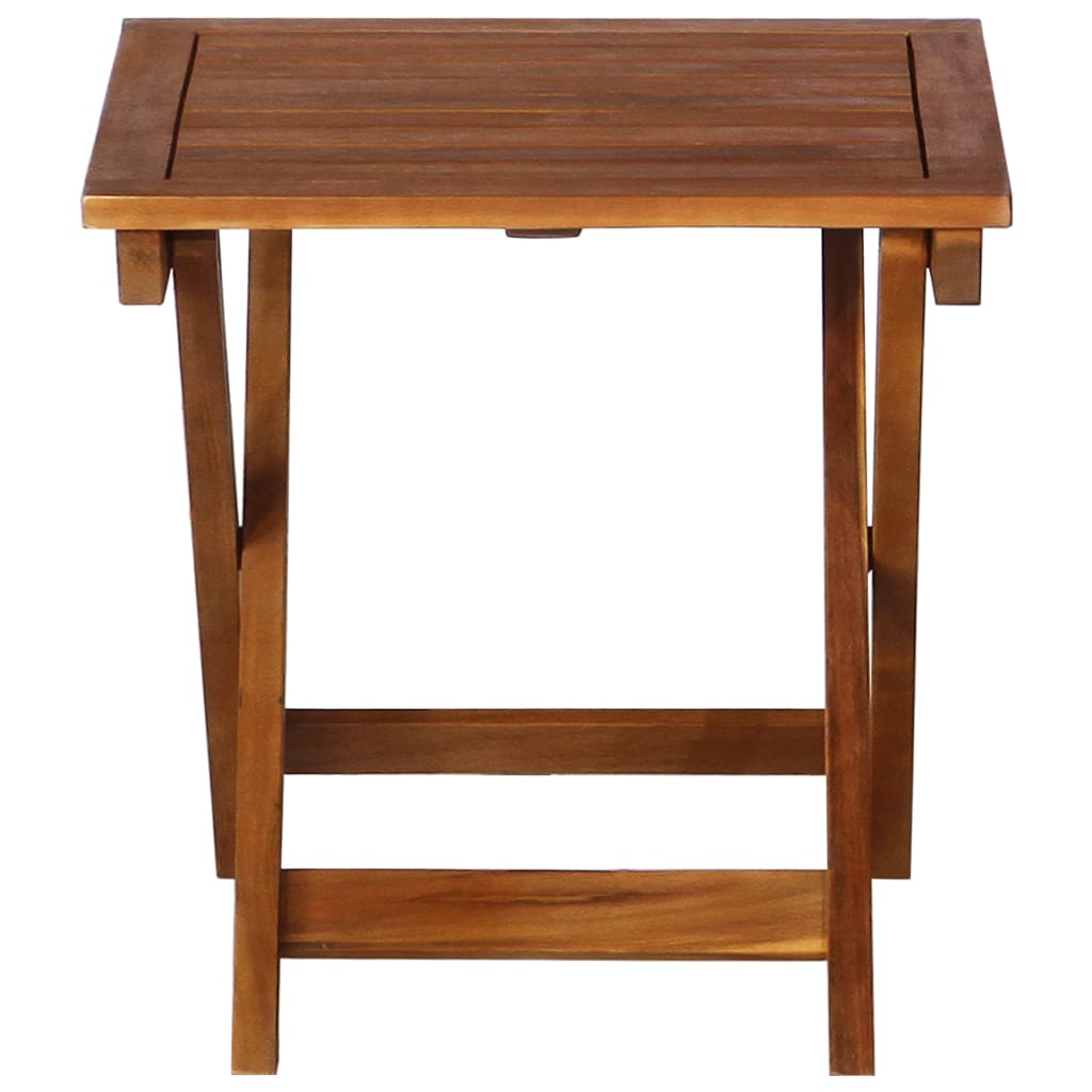 Tumbona Con Mesa Madera Maciza De Acacia Marrón