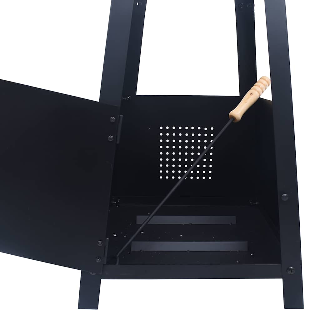 Brasero De Acero Negro 35X35X99 Cm