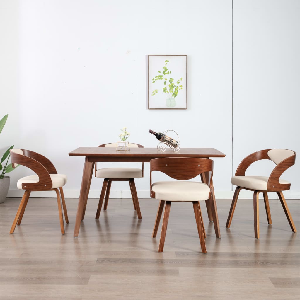 Sillas De Comedor 6 Unidades Cuero Sintético Marrón