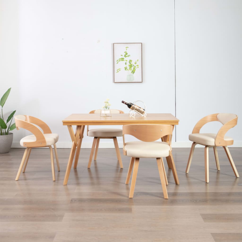 Sillas De Comedor 6 Unidades Cuero Sintético Marrón