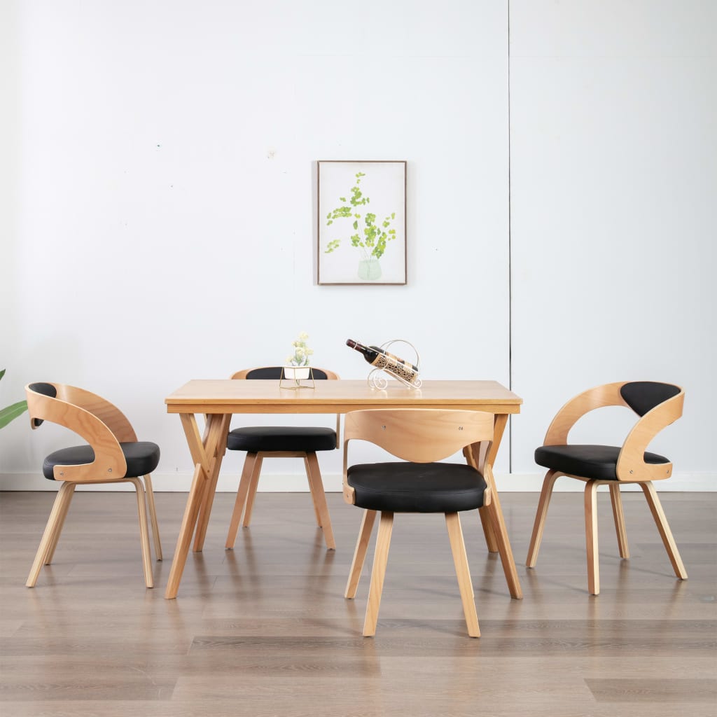 Sillas De Comedor 6 Unidades Cuero Sintético Marrón