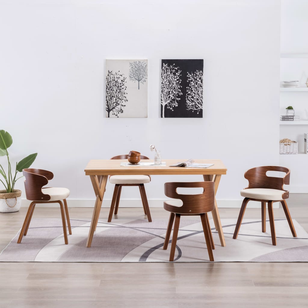 Sillas De Comedor 6 Unidades Madera Y Cuero Sintético Negro