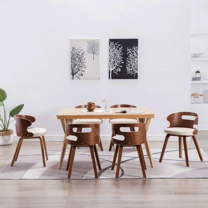 Sillas De Comedor 6 Unidades Madera Y Cuero Sintético Negro