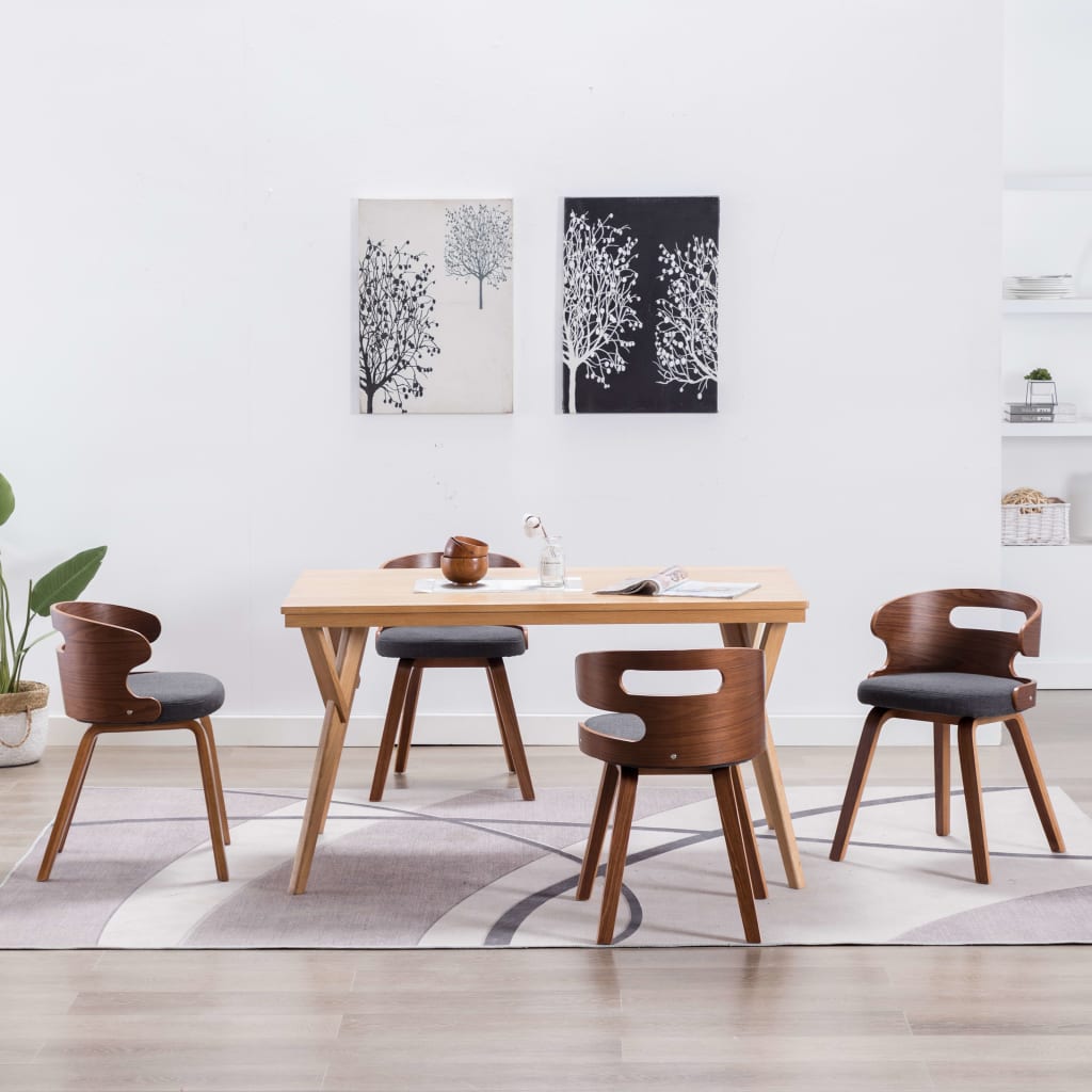 Sillas De Comedor 6 Unidades Madera Y Cuero Sintético Negro