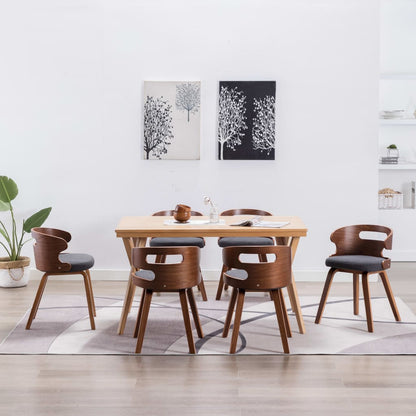Sillas De Comedor 6 Unidades Madera Y Cuero Sintético Negro
