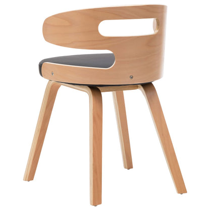 Sillas De Comedor 6 Unidades Madera Y Cuero Sintético Negro