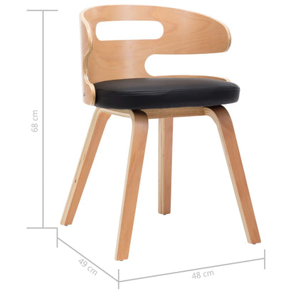 Sillas De Comedor 6 Unidades Madera Y Cuero Sintético Negro