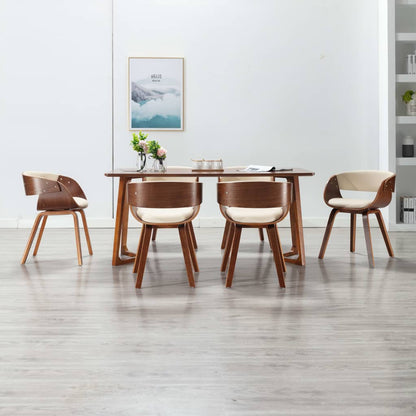 Sillas De Comedor 4 Uds Madera Curvada Cuero Sintético Negro