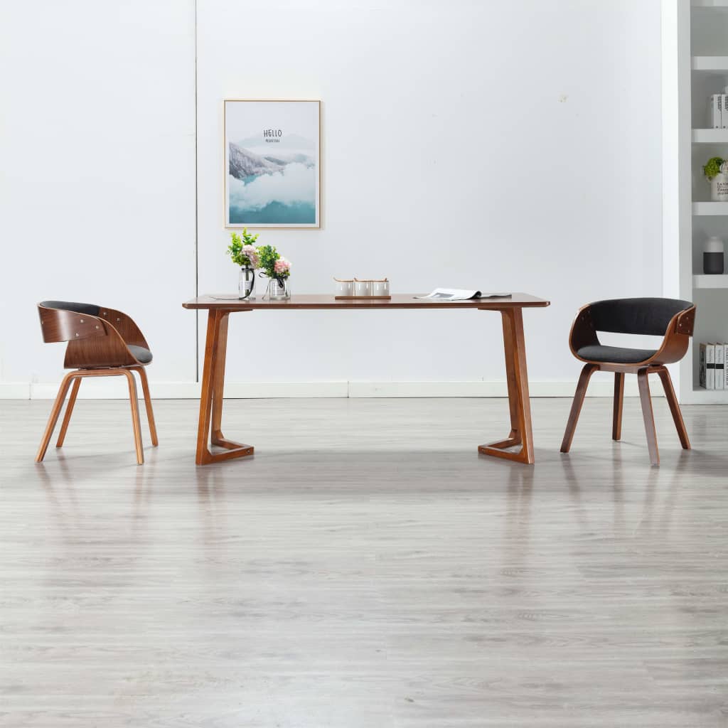 Sillas De Comedor 4 Uds Madera Curvada Cuero Sintético Negro