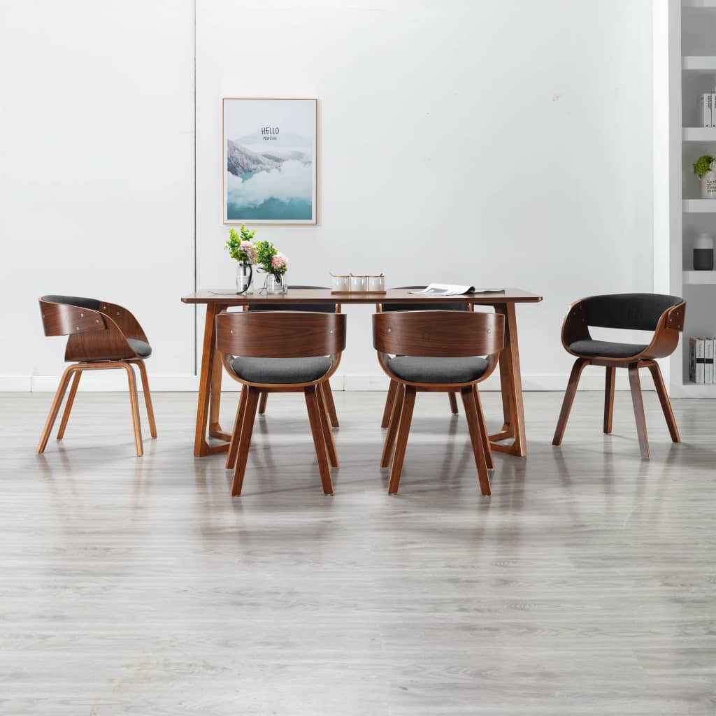 Sillas De Comedor 4 Uds Madera Curvada Cuero Sintético Negro