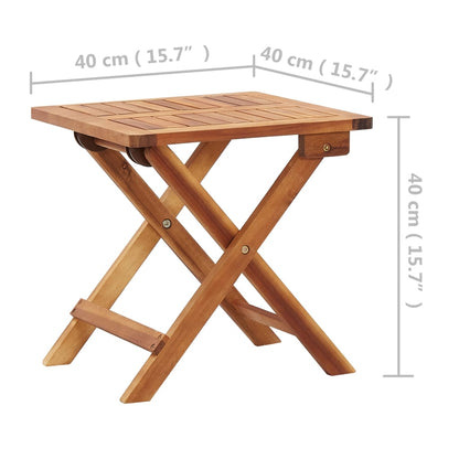 Mesa De Centro Plegable De Jardín Madera De Acacia 40X40X40 Cm