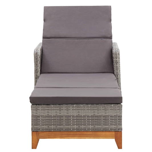 Tumbona De Ratán Sintético Y Madera Maciza De Acacia