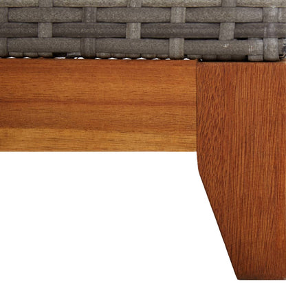 Tumbona De Ratán Sintético Y Madera Maciza De Acacia