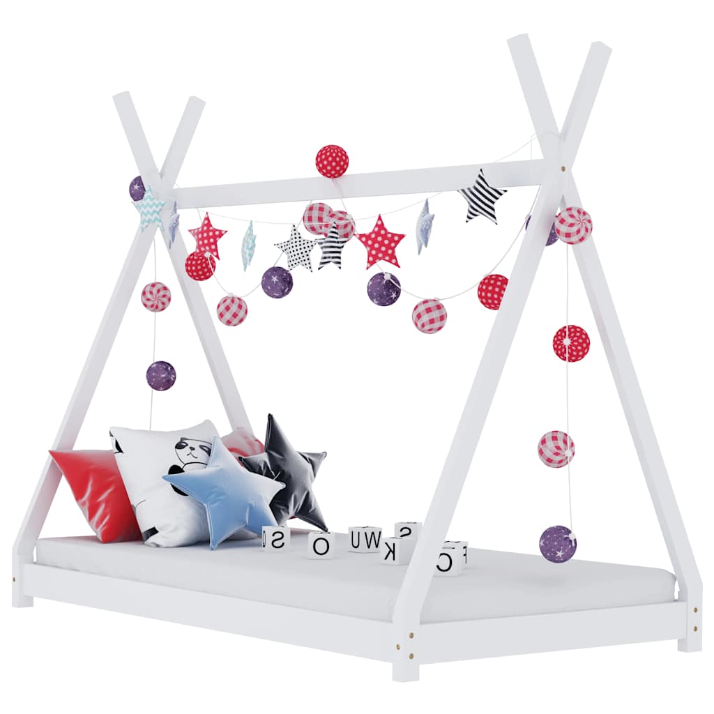 Estructura De Cama Infantil Madera Maciza Pino Blanca