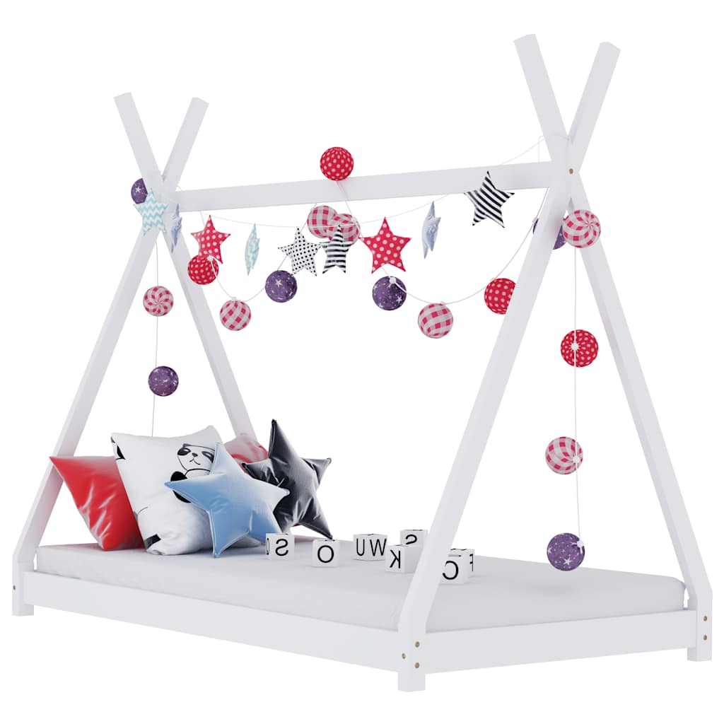 Estructura De Cama Infantil Madera Maciza Pino Blanca