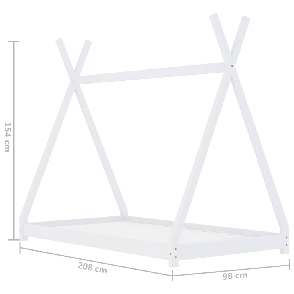 Estructura De Cama Infantil Madera Maciza Pino Blanca