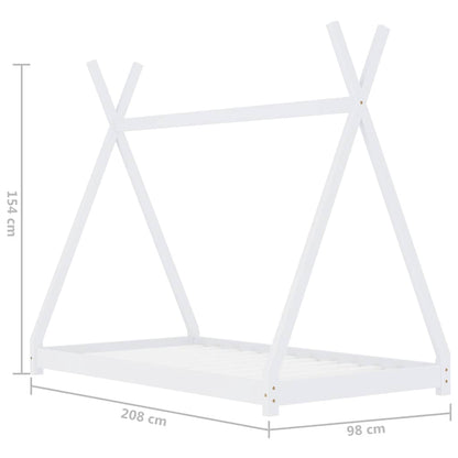 Estructura De Cama Infantil Madera Maciza Pino Blanca