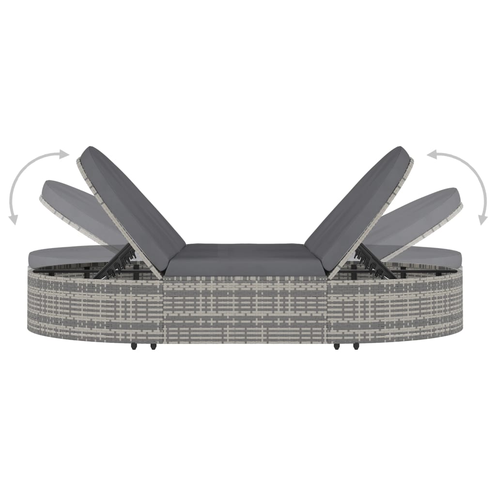 Tumbona Para 2 Personas Con Cojines Ratán Sintético