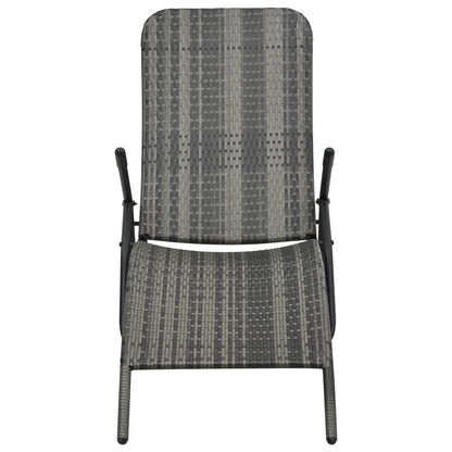 Tumbona Plegable De Ratán Sintético Gris