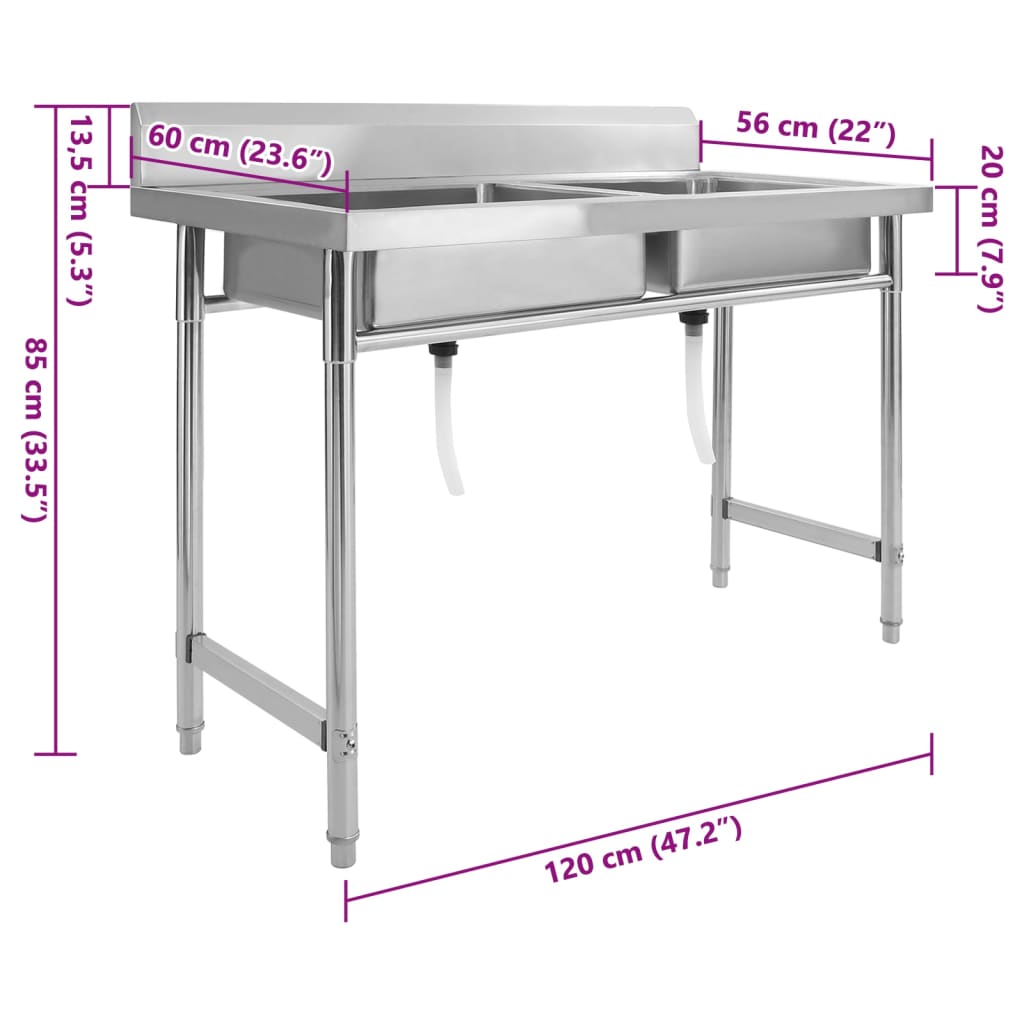 Fregadero De Cocina Con Doble Seno Acero Inoxidable