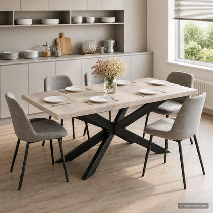 Mesa De Comedor De Madera Maciza Reciclada 180X90X76 Cm