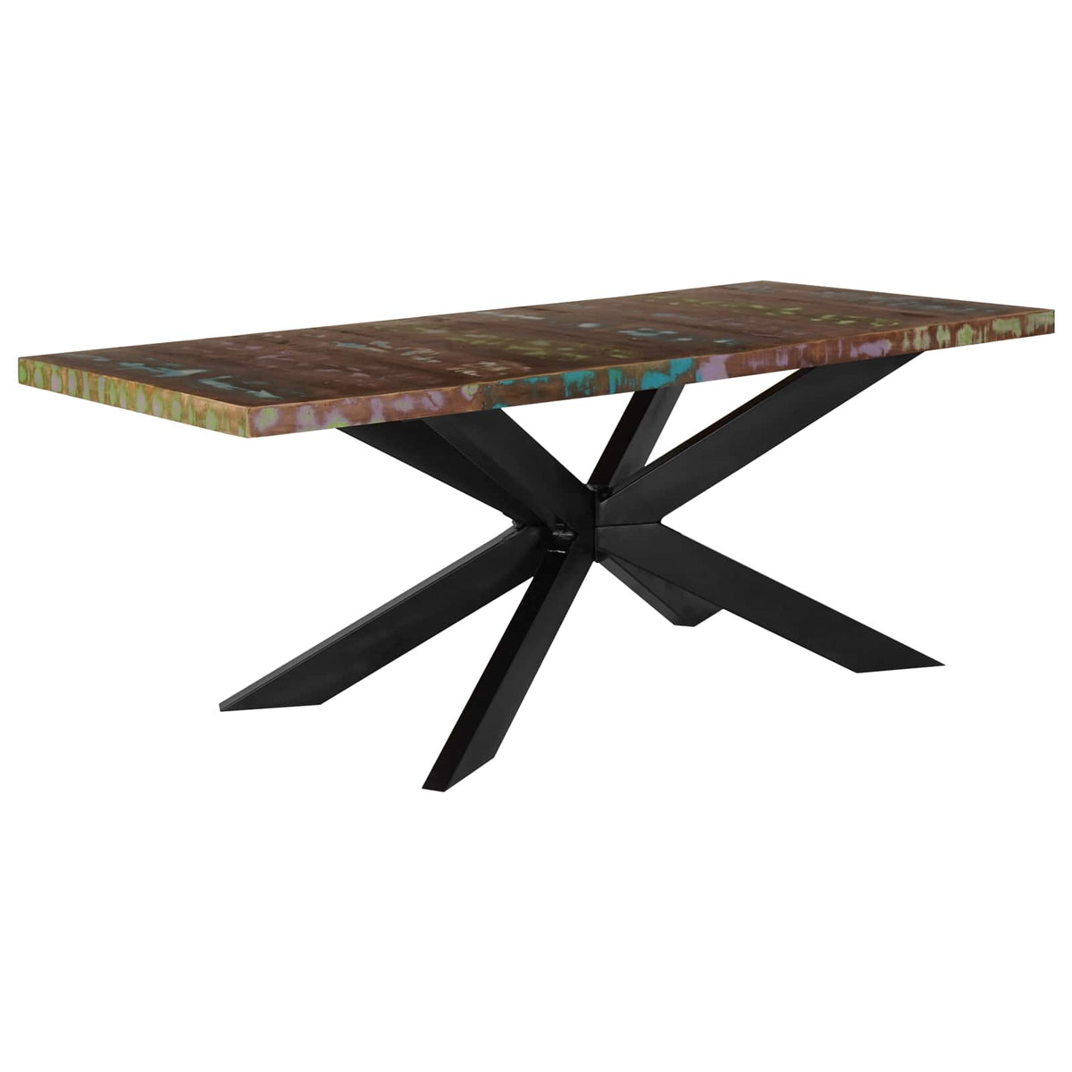 Mesa De Comedor De Madera Maciza Reciclada 180X90X76 Cm