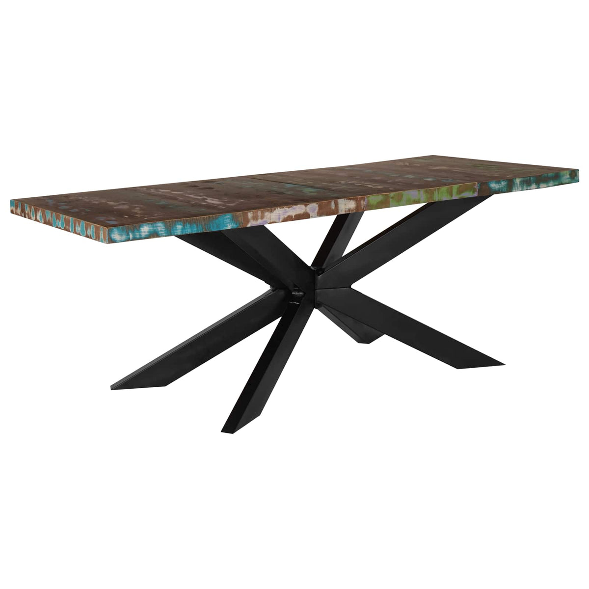Mesa De Comedor De Madera Maciza Reciclada 180X90X76 Cm