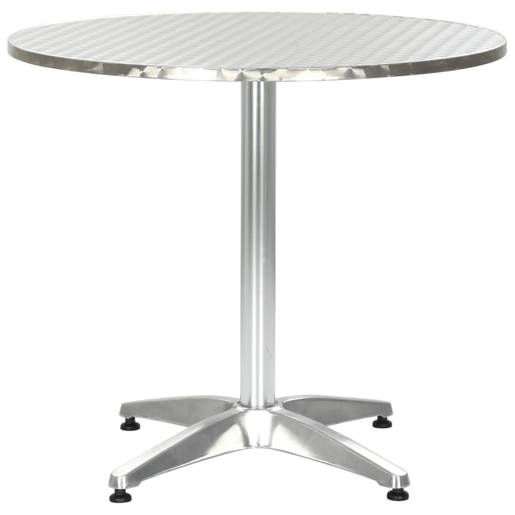 Mesa De Jardín De Aluminio Plateado