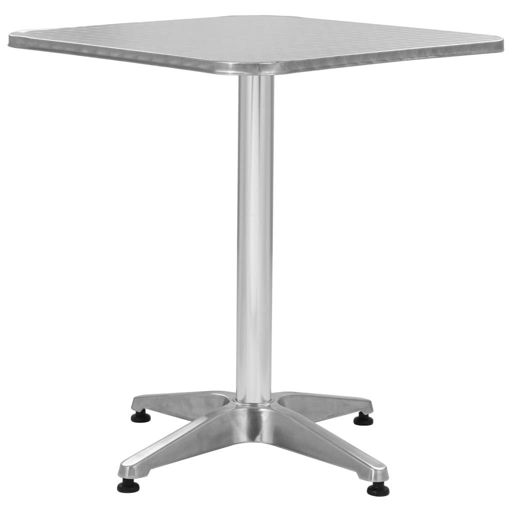 Mesa De Jardín De Aluminio Plateado