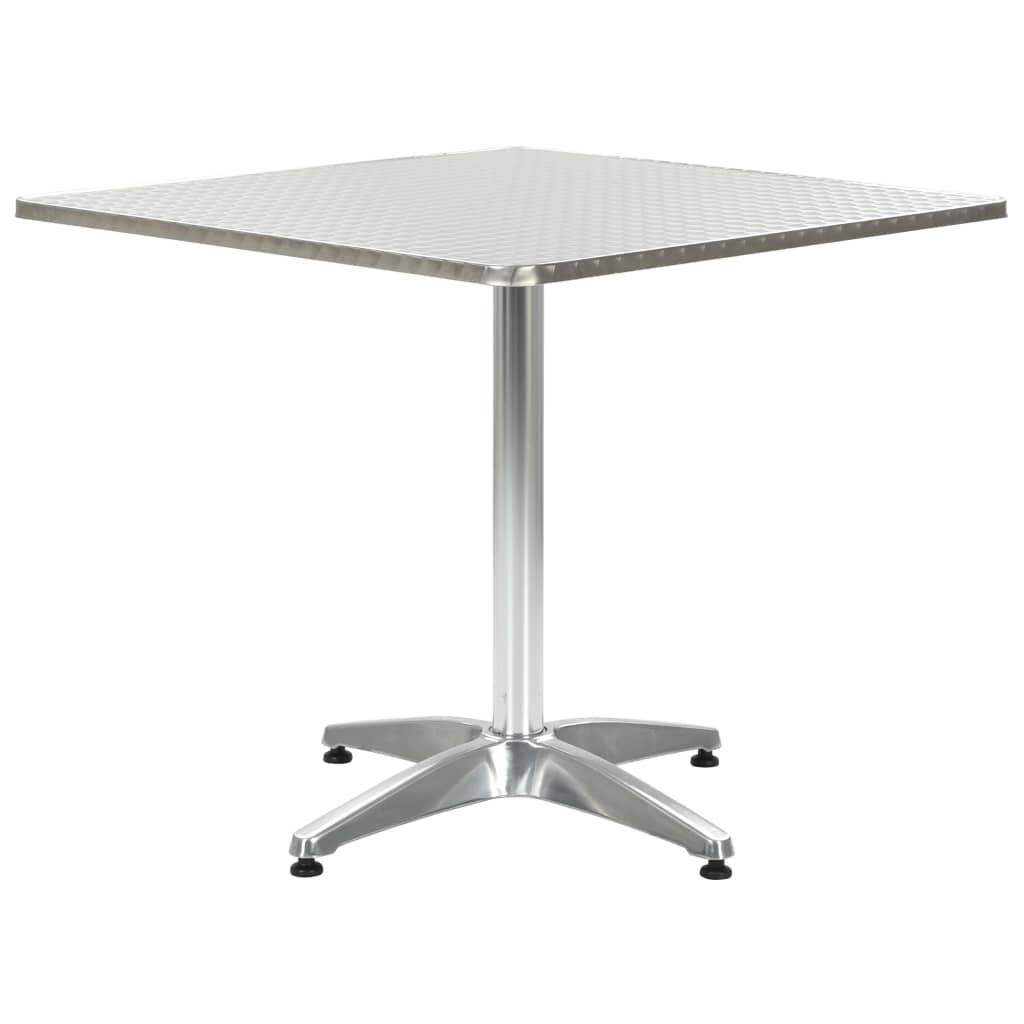 Mesa De Jardín De Aluminio Plateado