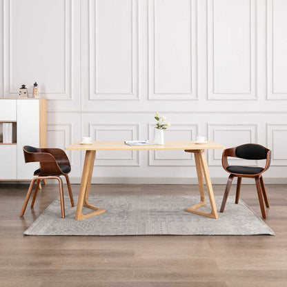 Sillas De Comedor 2 Unidades Madera Curvada Y Cuero Sintético