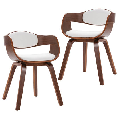 Sillas De Comedor 2 Unidades Madera Curvada Y Cuero Sintético