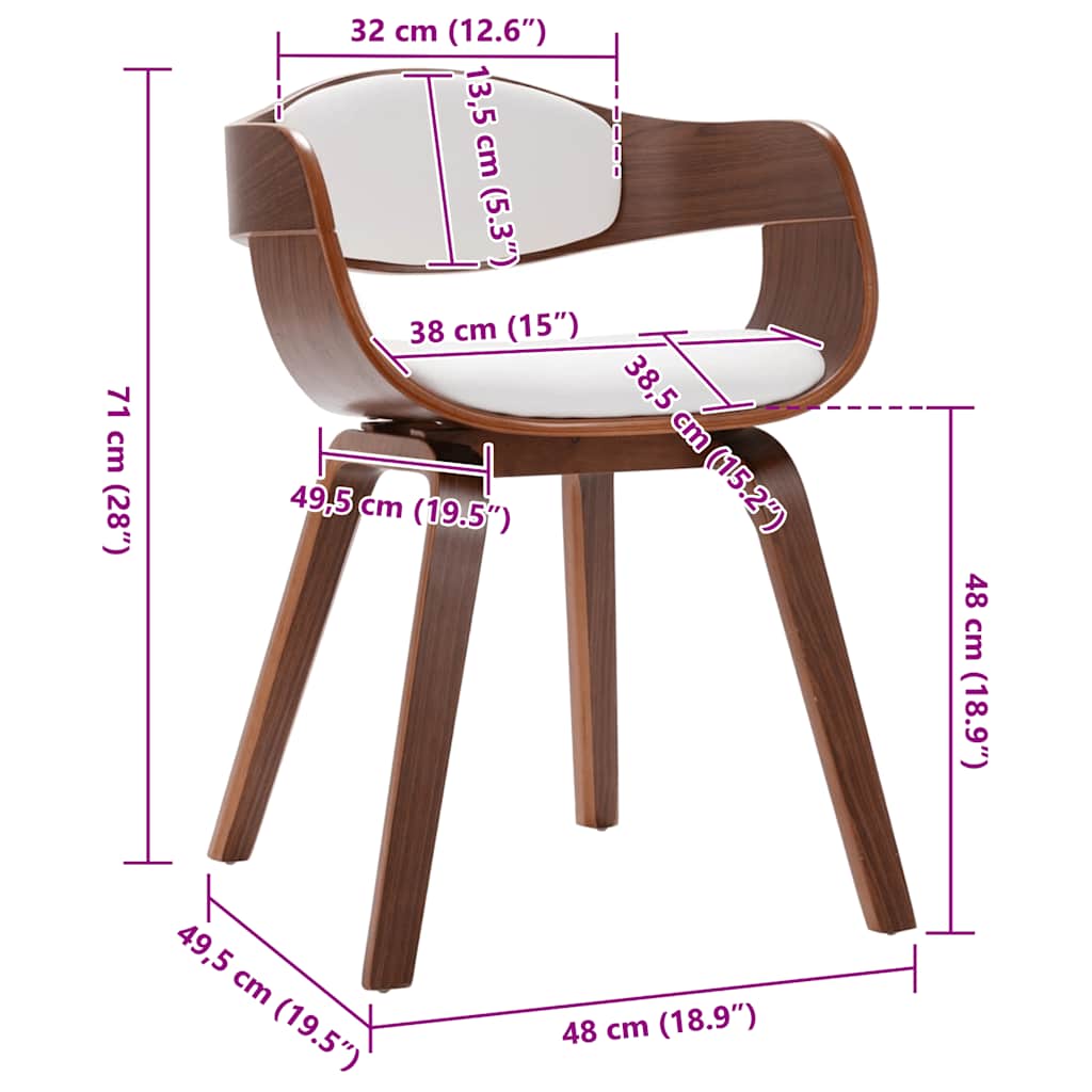 Sillas De Comedor 2 Unidades Madera Curvada Y Cuero Sintético