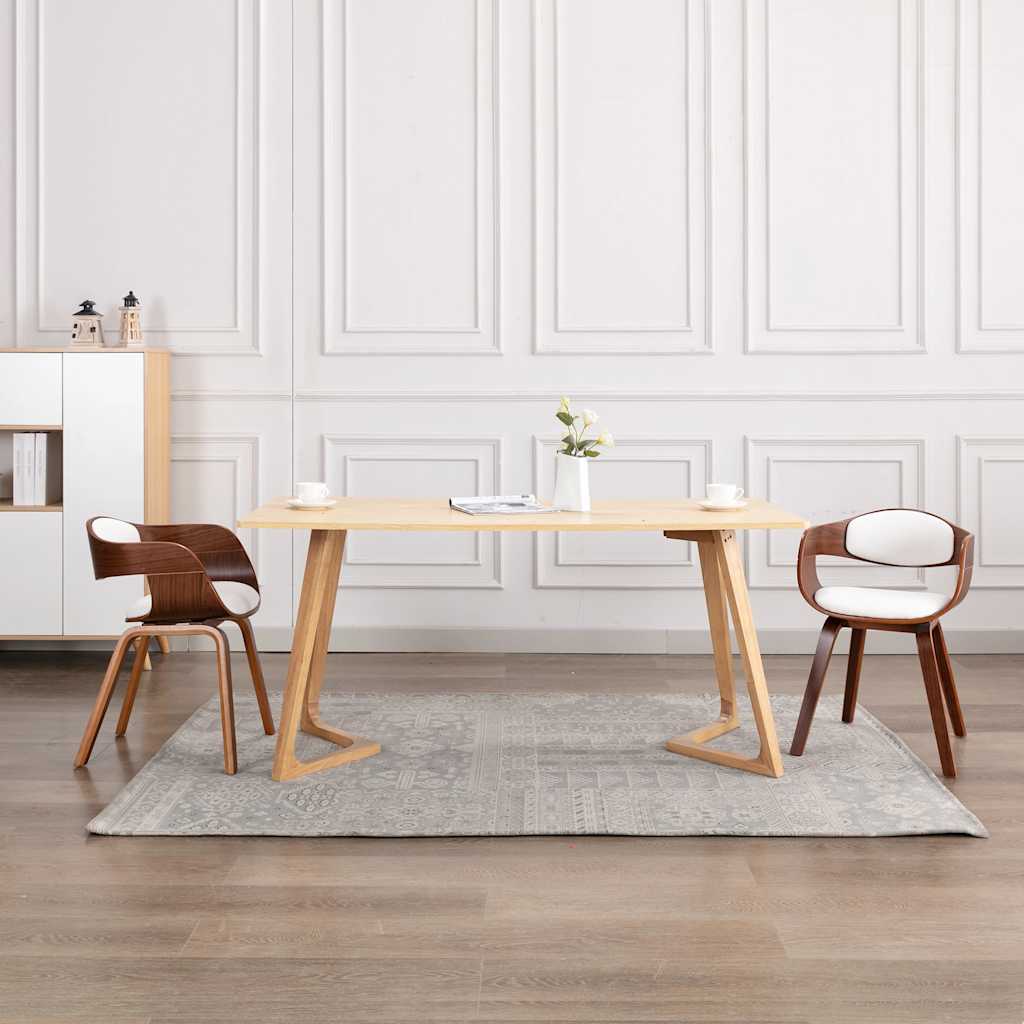 Sillas De Comedor 2 Unidades Madera Curvada Y Cuero Sintético