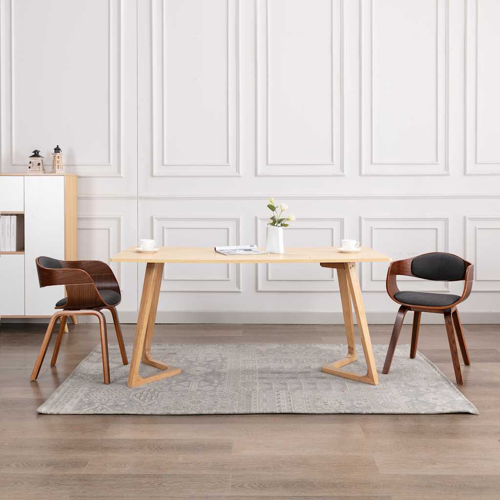 Sillas De Comedor 2 Unidades Madera Curvada Y Cuero Sintético