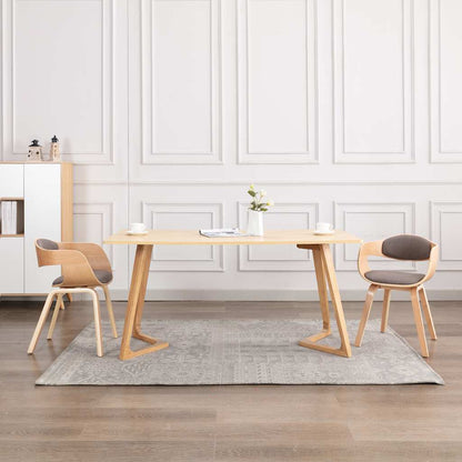 Sillas De Comedor 2 Unidades Madera Curvada Y Cuero Sintético