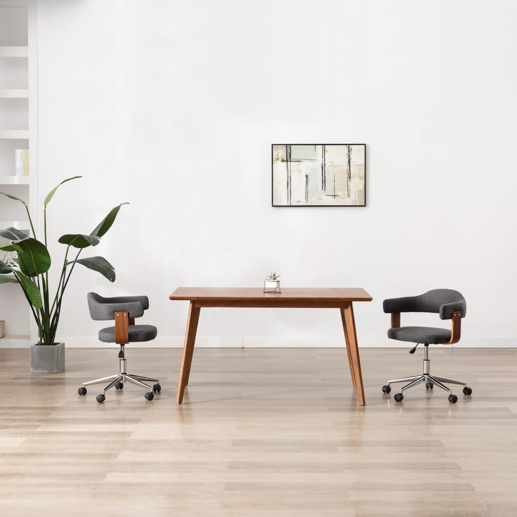 Sillas De Comedor Giratorias 4 Uds Madera Curvada Cuero