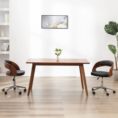 Sillas Comedor Giratorias 2 Uds Madera Curvada Tela Gris Taupe