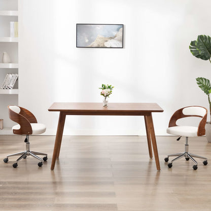 Sillas Comedor Giratorias 2 Uds Madera Curvada Tela Gris Taupe