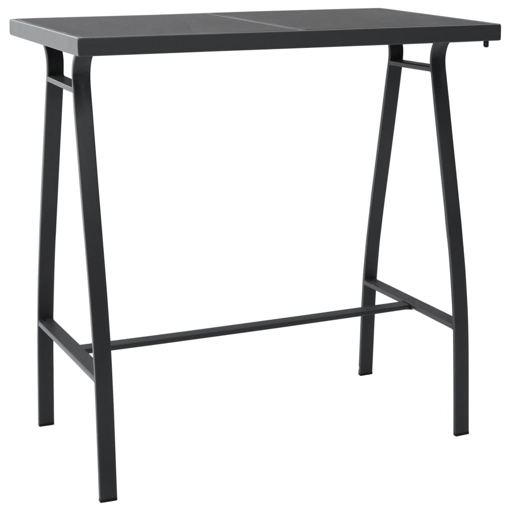 Mesa Alta De Jardín Vidrio Templado Negro