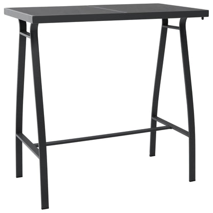 Mesa Alta De Jardín Vidrio Templado Negro