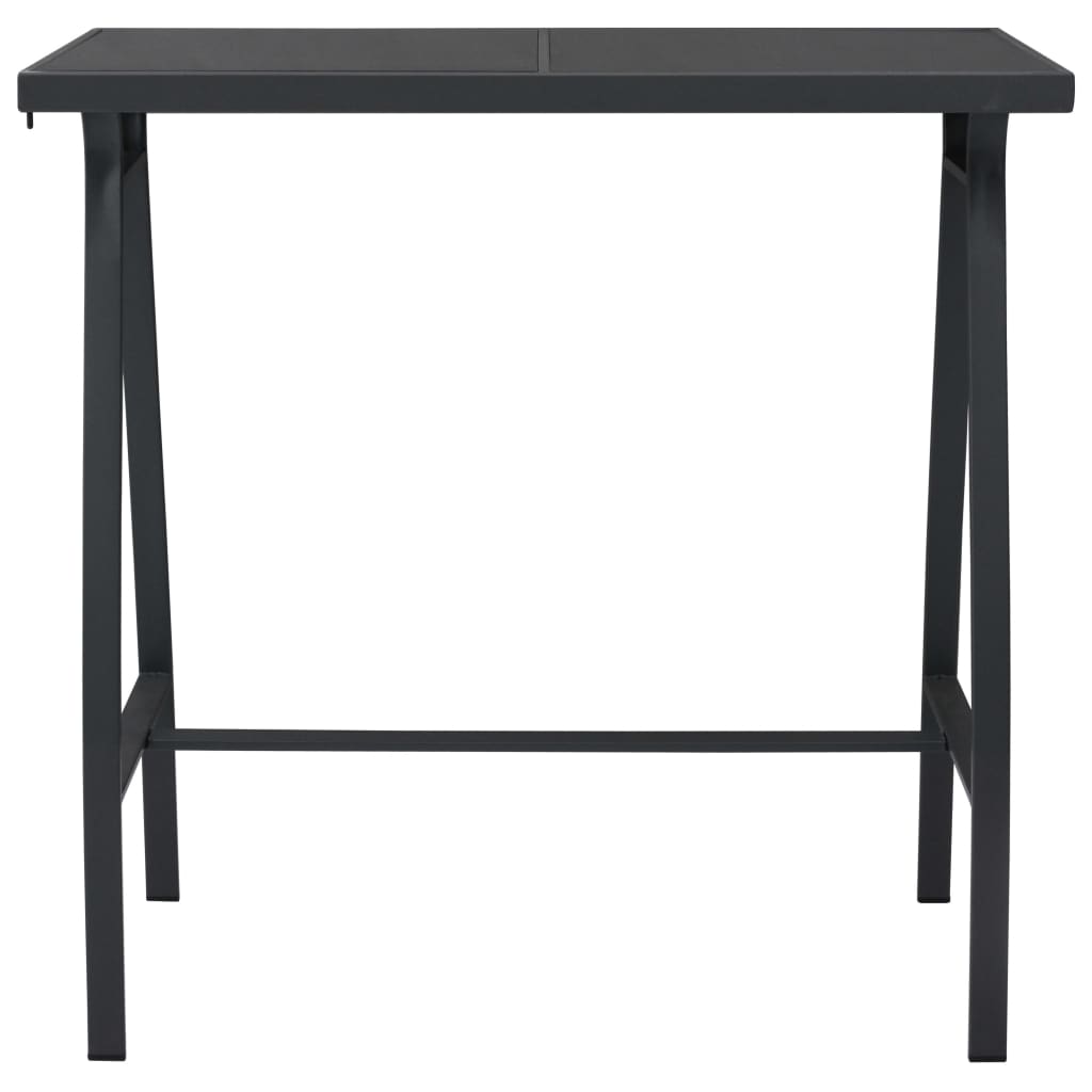 Mesa Alta De Jardín Vidrio Templado Negro