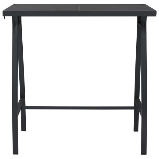Mesa Alta De Jardín Vidrio Templado Negro