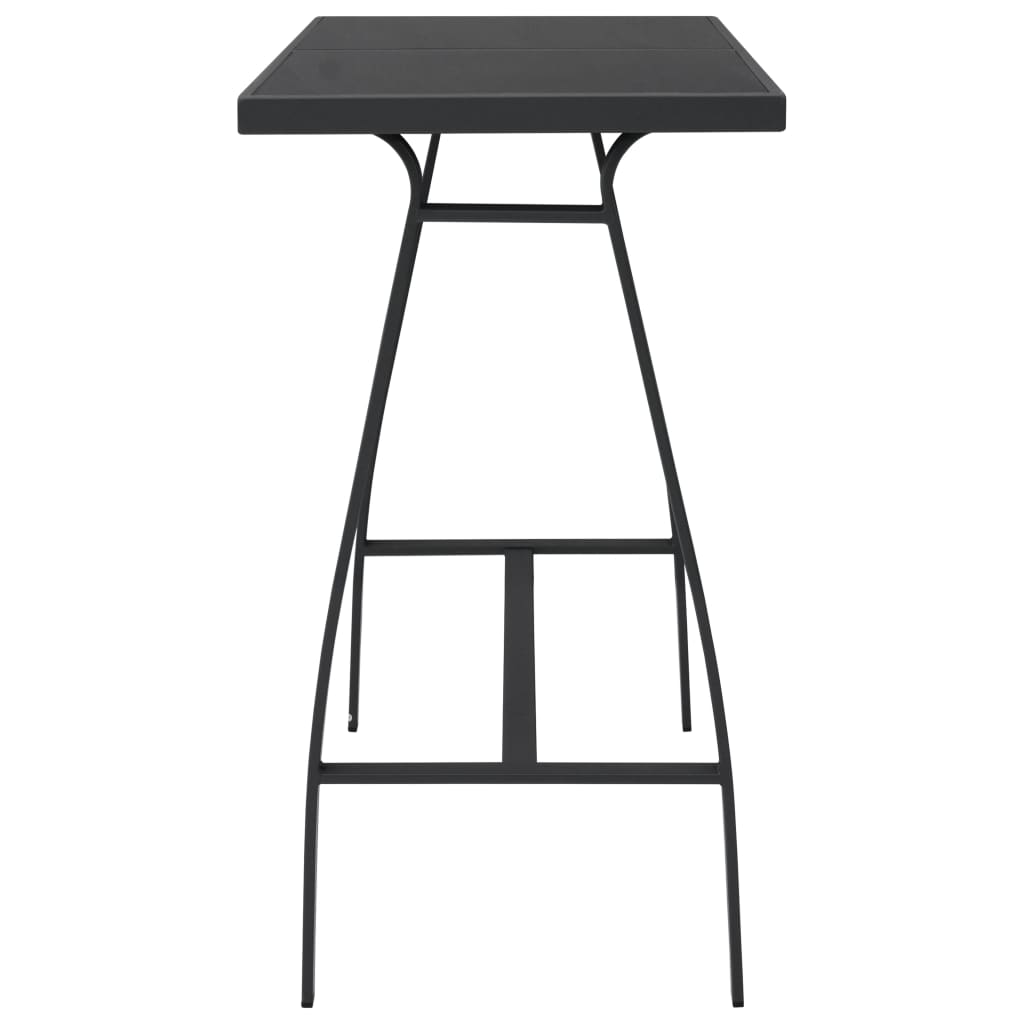 Mesa Alta De Jardín Vidrio Templado Negro