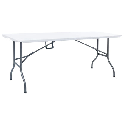 Mesa De Jardín Plegable Hdpe Blanco 180X72X72 Cm