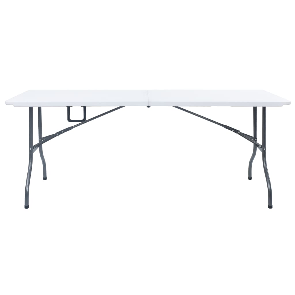 Mesa De Jardín Plegable Hdpe Blanco 180X72X72 Cm