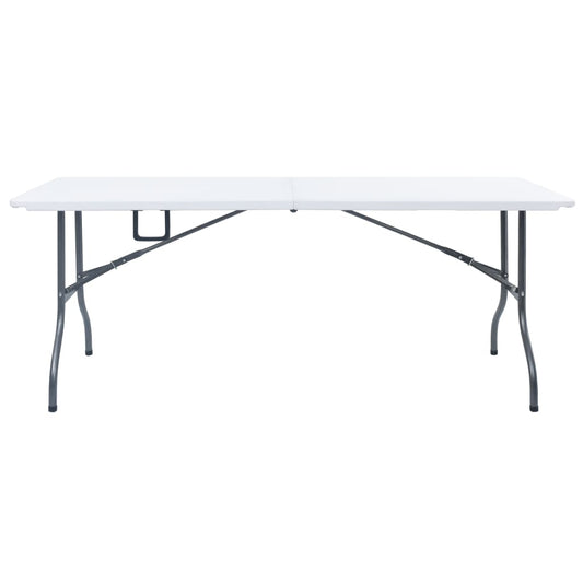 Mesa De Jardín Plegable Hdpe Blanco 180X72X72 Cm