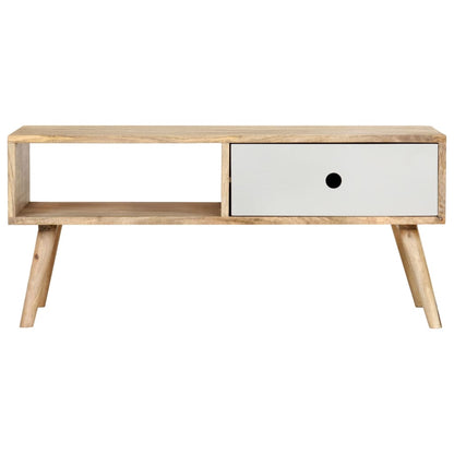 Mesa De Centro De Madera Maciza De Mango 90X50X40 Cm